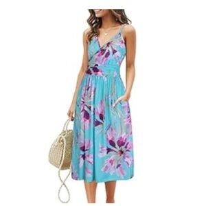 Floral Blue and Pink Dress